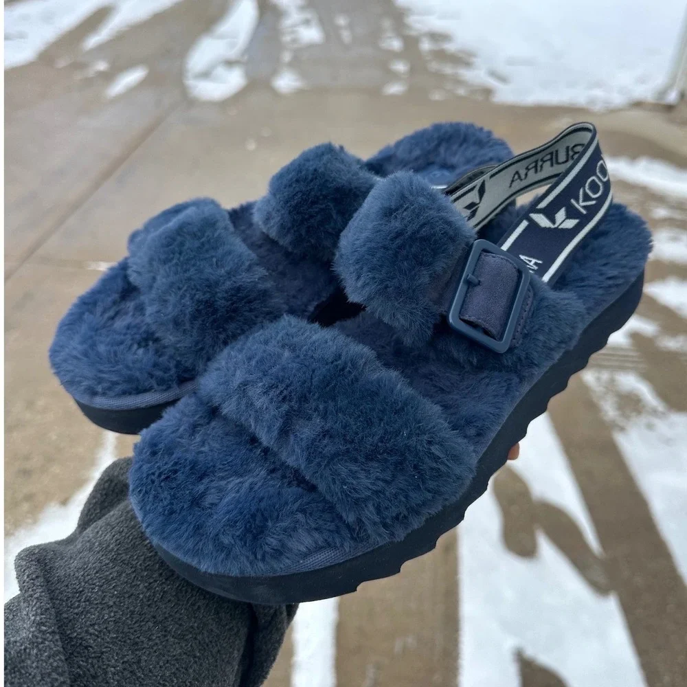 Koolaburra‎ by Ugg Women's Fuzz-oh Sandals Women's Size 7 Blue Shoes